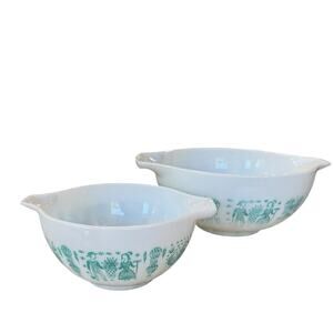 Vintage 1964 PYREX Cinderella AMISH BUTTERPRINT Mixing bowls set of 2 Farmhouse